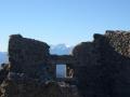 pohled na Pyreneje ze Chateau de Queribus - hradu kataru